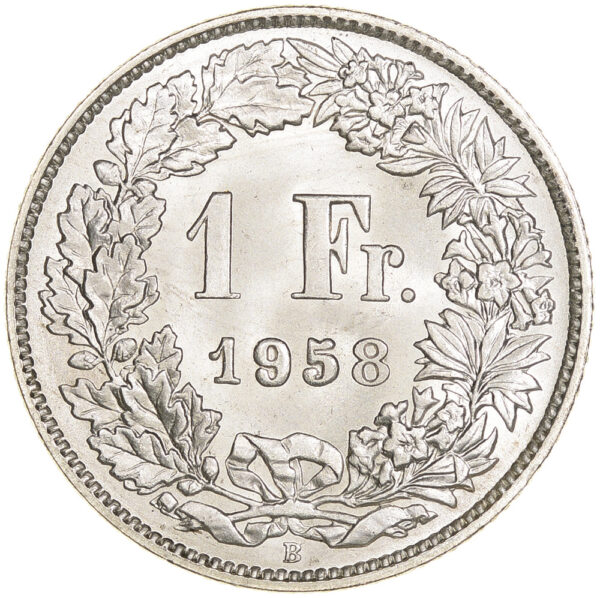 26398_1 1 Franken, 1958, Stempelglanz