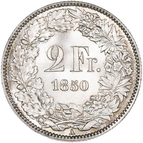 26433_1 2 Franken, 1850, Stempelglanz