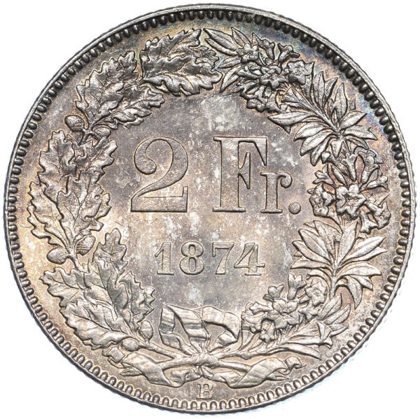 2 Franken, 1874, Stempelglanz