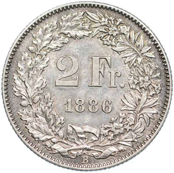 26465_1 2 Franken, 1886, fast unzirkuliert