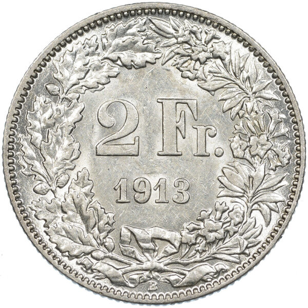 2 Franken, 1913, fast unzirkuliert