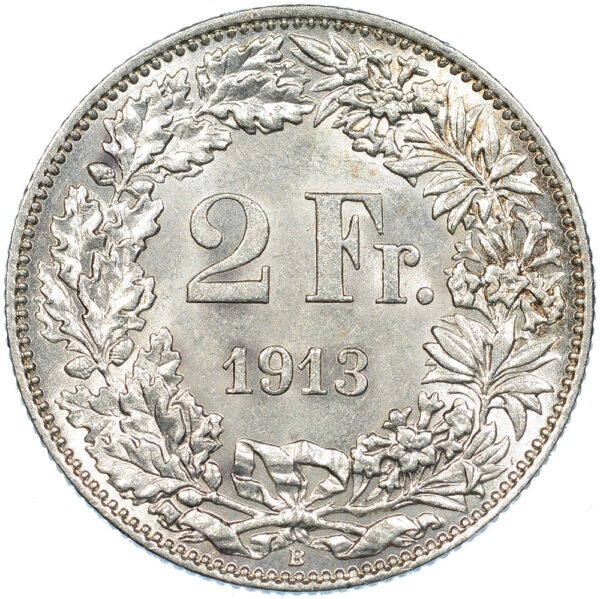 2 Franken, 1913, unzirkuliert