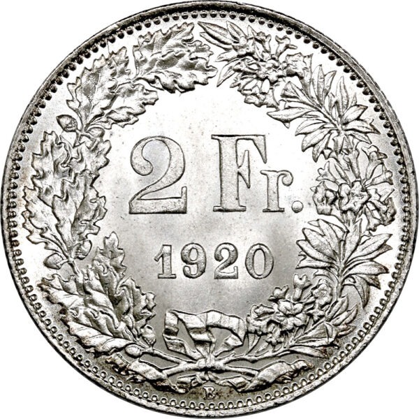 2 Franken, 1920, unz/stgl