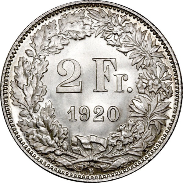 2 Franken, 1920, Stempelglanz