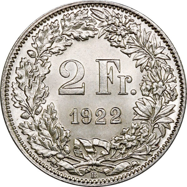 26529_1 2 Franken, 1922, unz/stgl