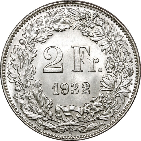 26536_1 2 Franken, 1932, unz/stgl