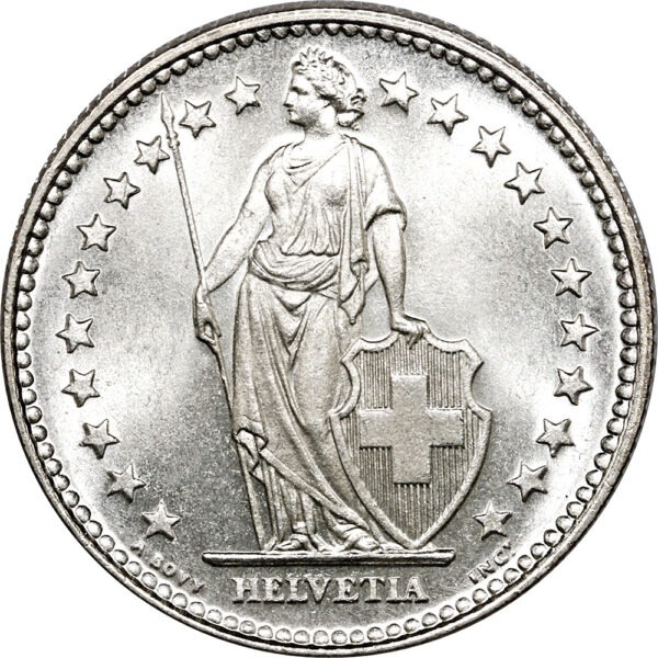 2 Franken, 1936, Stempelglanz