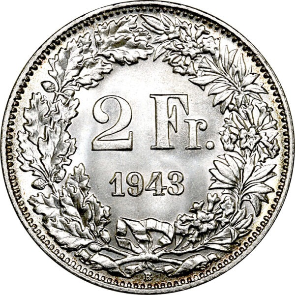 2 Franken, 1943, Stempelglanz