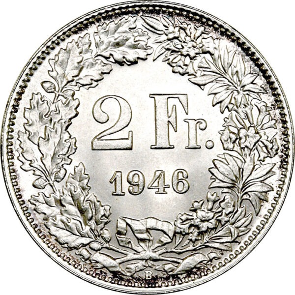 2 Franken, 1946, Stempelglanz