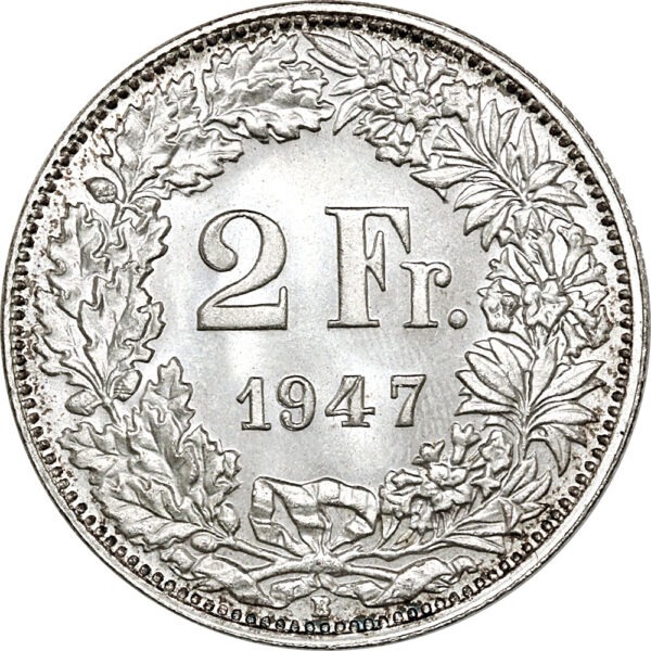 26563_1 2 Franken, 1947, unz/stgl