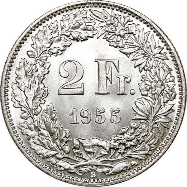 2 Franken, 1955, Stempelglanz