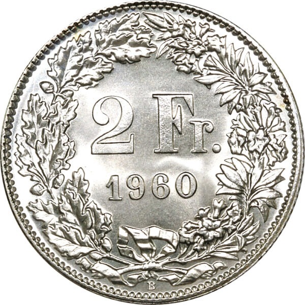 2 Franken, 1960, Stempelglanz