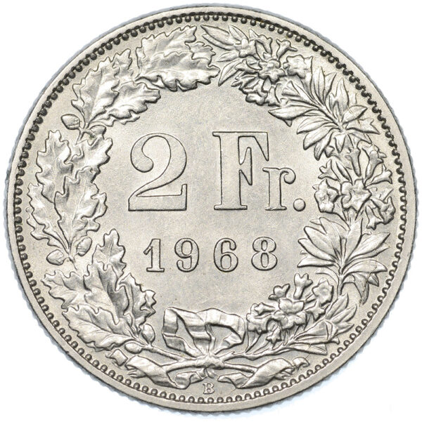 2 Franken, 1968, Stempelglanz