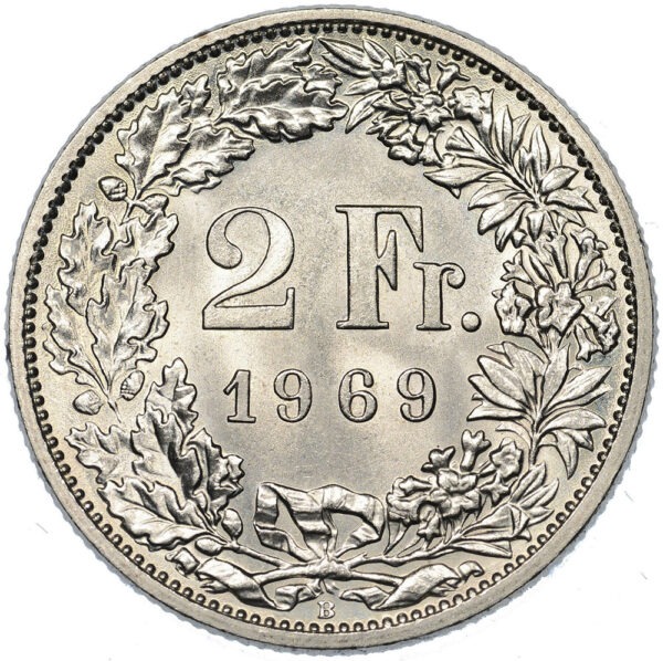 2 Franken, 1969, Stempelglanz