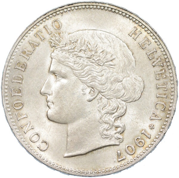 5 Franken, 1907, unz/stgl