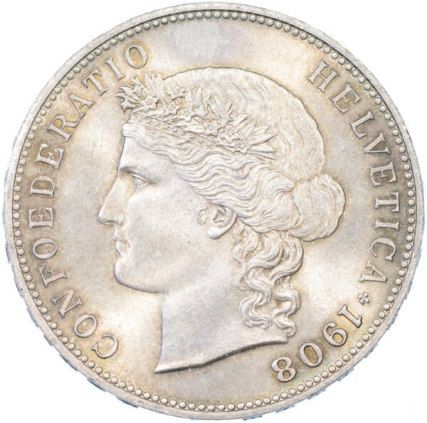 5 Franken, 1908, unz/stgl