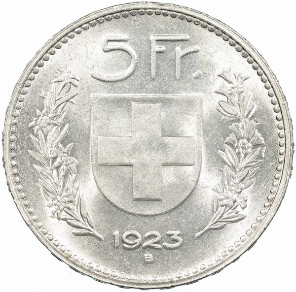 5 Franken, 1923, unz/stgl
