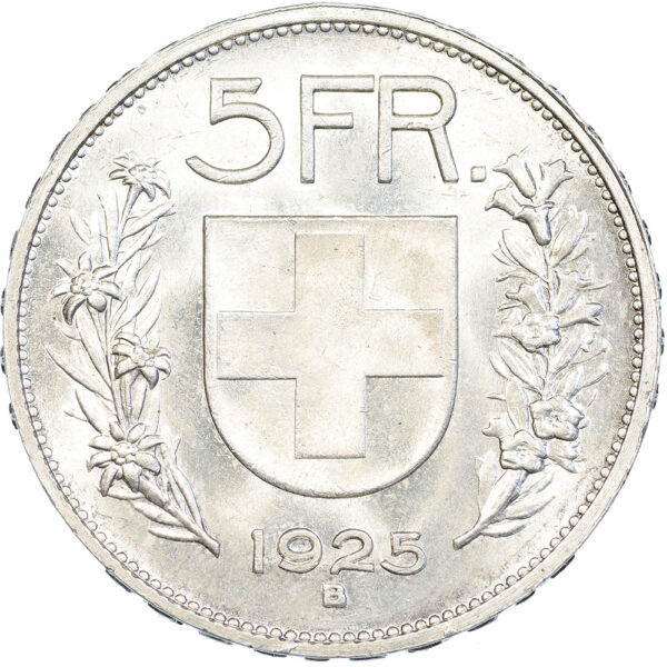 5 Franken, 1925, unz/stgl