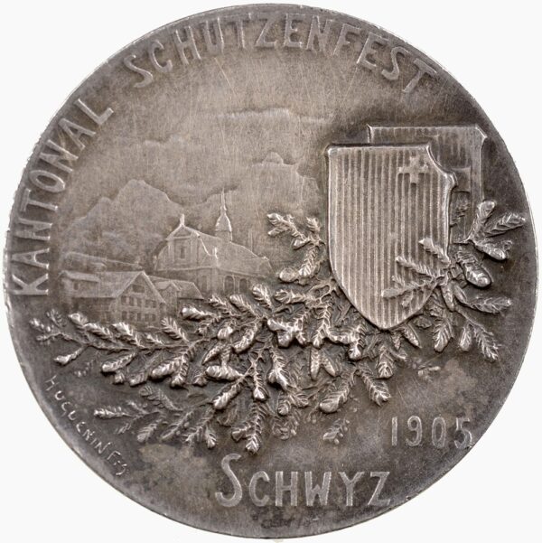 5111_1 Schwyz, Schwyz, Kantonales Schützenfest, 1905, unz-, Silber