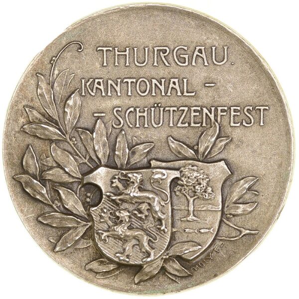 5117_1 Thurgau, Arbon, Kantonales Schützenfest, 1906, unz/stgl, Silber