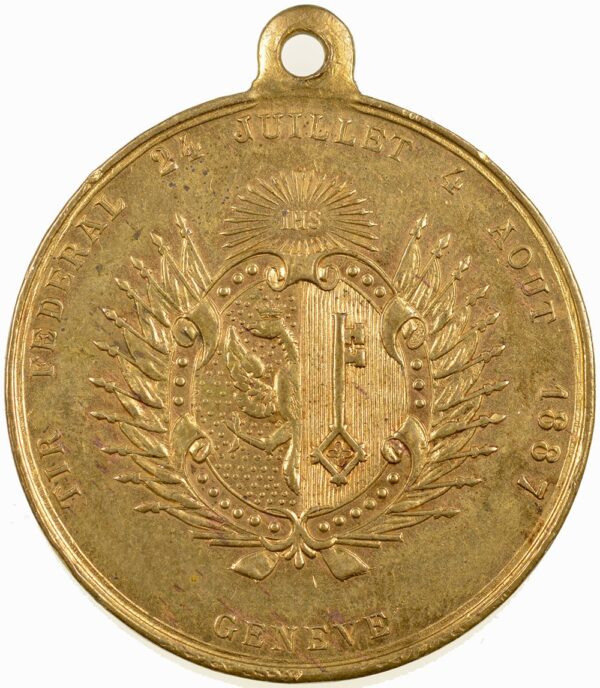 Genève, Genève,  Eidgenöss. Schützenfest, 1887, vz, Bronze