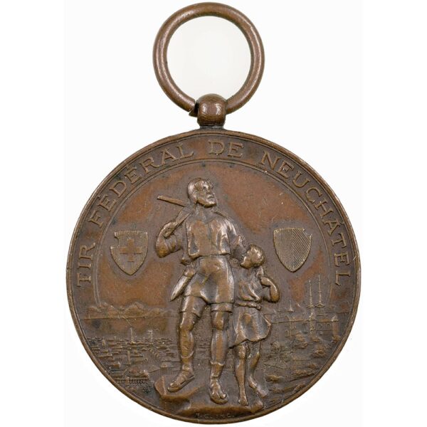 Neuenburg, Neuchâtel,  Eidgenöss. Schützenfest, 1898, vz, Bronze