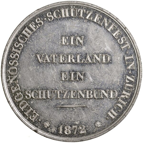 Zürich, Zürich,  Eidgenöss. Schützenfest, 1872, unz-, Weissmetall