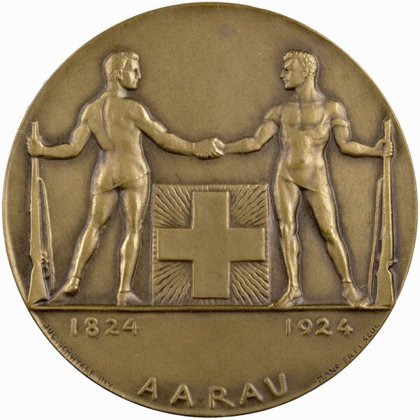 Aargau, Aarau,  Eidgenöss. Schützenfest, 1924, unz, Bronze