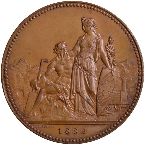 5229_2 Ticino, Bellinzona, Kantonales Schützenfest, 1882, stgl, Bronze