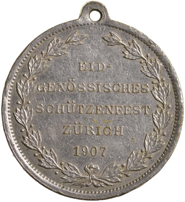 Zürich, Zürich,  Eidgenöss. Schützenfest, 1907, ss-vz, Br versilbert