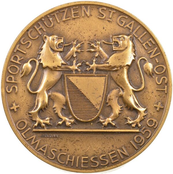 5239_1 St. Gallen, St. Gallen, Sportschützen St. Gallen-Ost, 1959, unz, Bronze