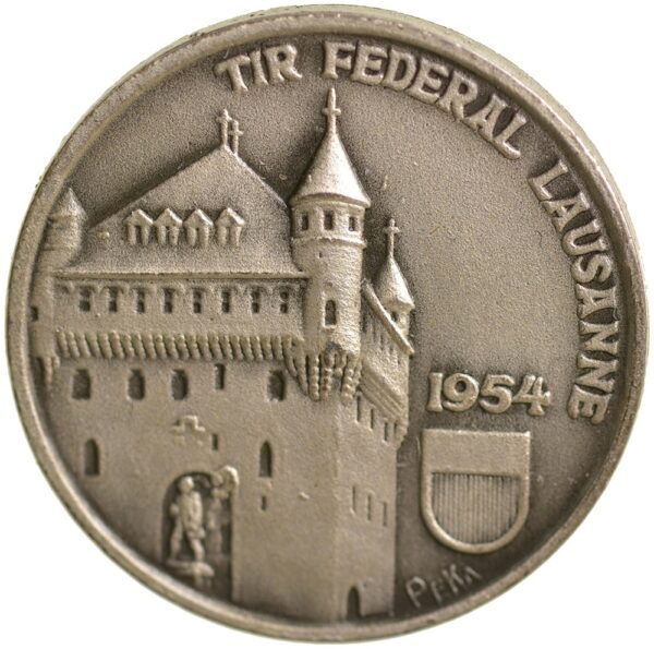 5263_1 Waadt, Lausanne, Eidgenöss. Schützenfest, 1954, unz/stgl, Silber