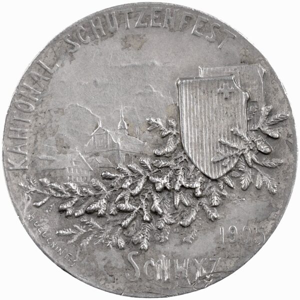5273_1 Schwyz, Schwyz, Kantonales Schützenfest, 1905, vz, Silber