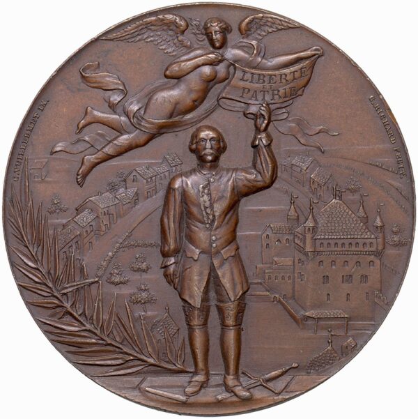 Waadt, Lausanne,  Kantonales Schützenfest, 1894, unz/stgl, Bronze