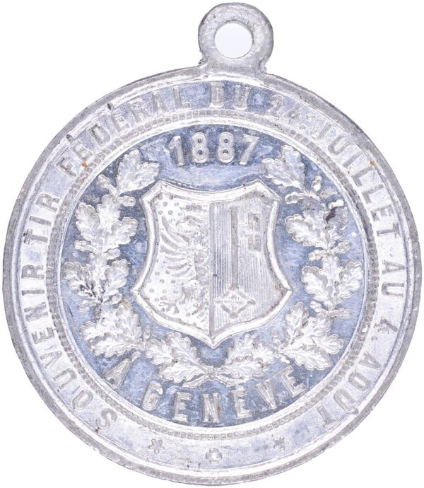 5336_1 Genève, Genève, Eidgenöss. Schützenfest, 1887, vz, Weissmetall