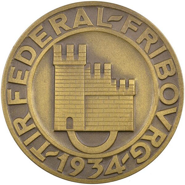 5427_1 Freiburg, Fribourg, Eidgenöss. Schützenfest, 1934, stgl, Bronze