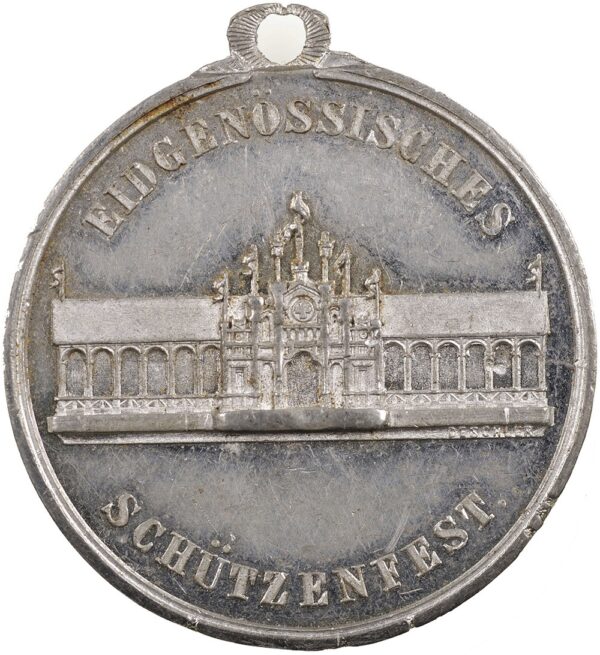 5462_2 Schwyz, Schwyz, Eidgenöss. Schützenfest, 1867, vz, Weissmetall