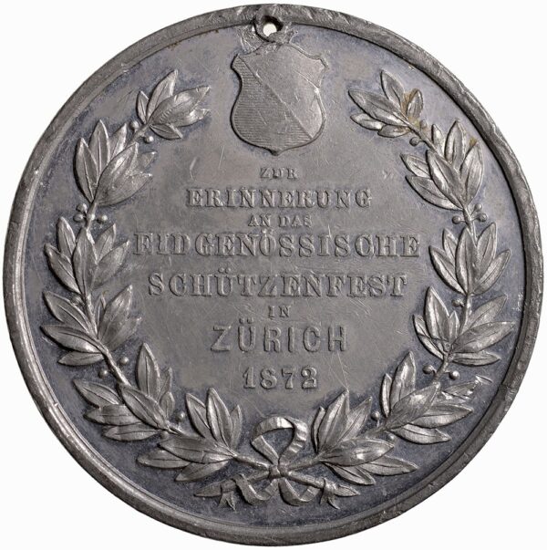 Zürich, Zürich,  Eidgenöss. Schützenfest, 1872, ss-vz, Weissmetall