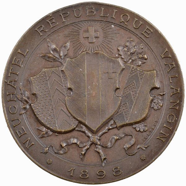 5504_1 Neuenburg, Neuchâtel, Eidgenöss. Schützenfest, 1898, unz, Bronze