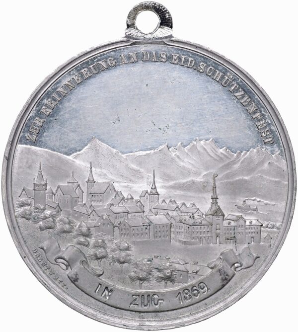 5528_1 Zug, Zug, Eidgenöss. Schützenfest, 1869, unz-, Weissmetall