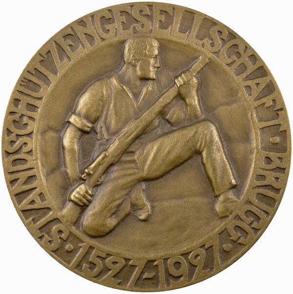 5542_1 Aargau, Brugg, Standschützengesellschaft, 1927, unz/stgl, Bronze
