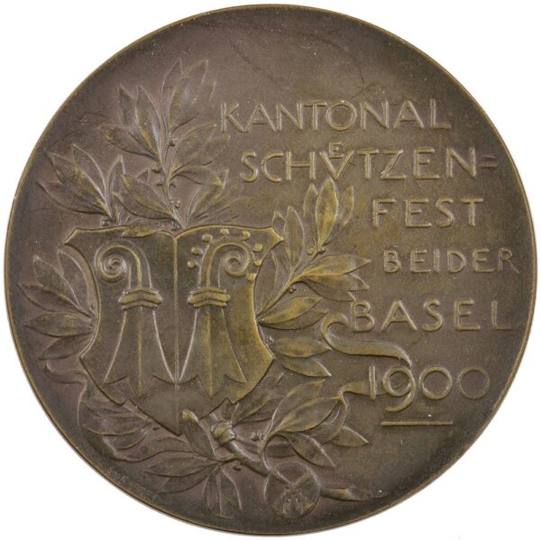 5575_1 Basel, Basel, Kantonales Schützenfest, 1900, stgl, Bronze