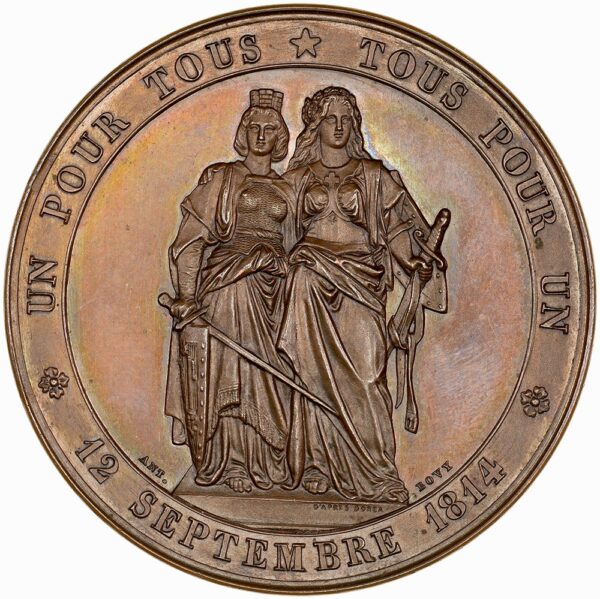 Genève, Genève,  Eidgenöss. Schützenfest, 1864, stgl, Bronze