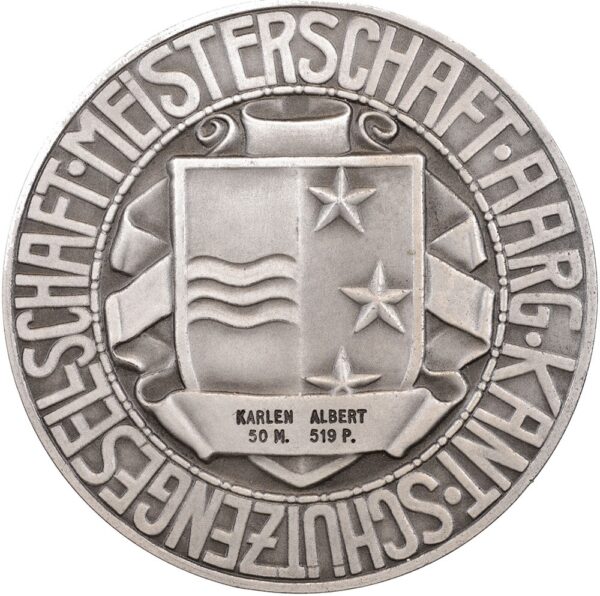 5675_1 Aargau, Kantonalschützengesellschaft, Schützengesellschaft, o.J., stgl, Silber
