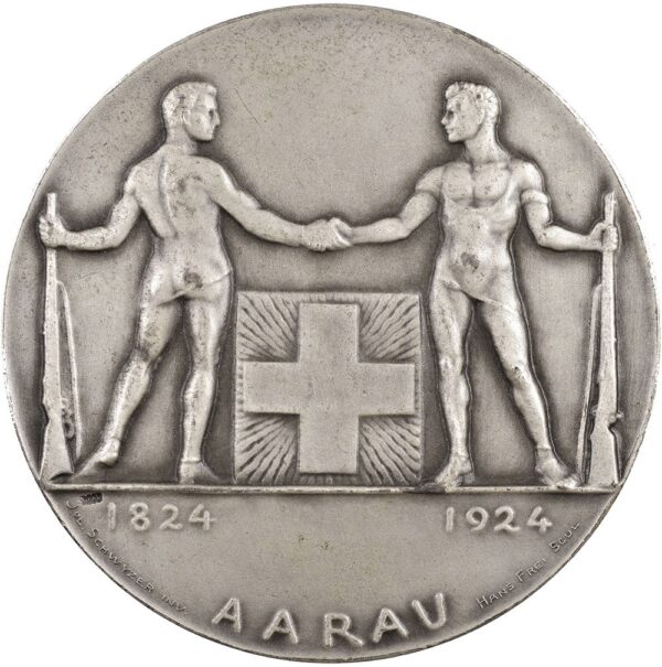 Aargau, Aarau,  Eidgenöss. Schützenfest, 1924, unz/stgl, Silber