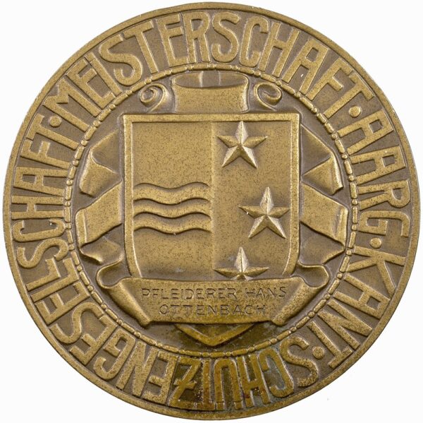 5740_1 Aargau, Kantonalschützengesellschaft, Schützengesellschaft, o.J., stgl, Bronze