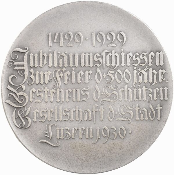 Luzern, Luzern,  Jubiläumsschiessen, 1930, stgl, Silber