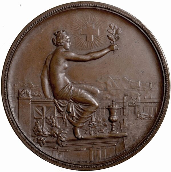 5879_2 Zürich, Winterthur, Eidgenöss. Schützenfest, 1895, unz/stgl, Bronze