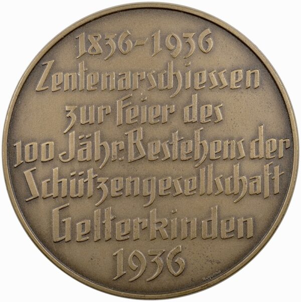 5903_1 Basel, Gelterkinden, Zentralschiessen, 1936, stgl, Bronze