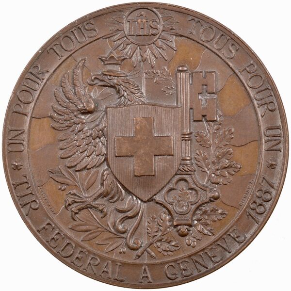 5906_1 Genève, Genève, Eidgenöss. Schützenfest, 1887, unz/stgl, Bronze